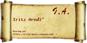 Iritz Arnó névjegykártya